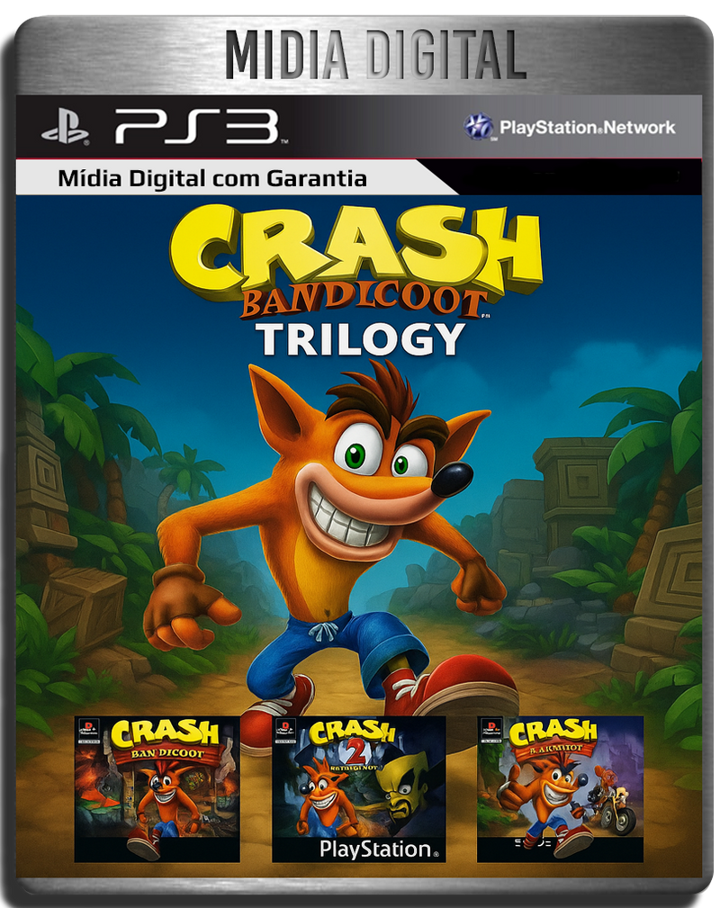 Crash Bandicoot Trilogia - Clássicos De Ps1 - Ps3 Psn - Mídia Digital