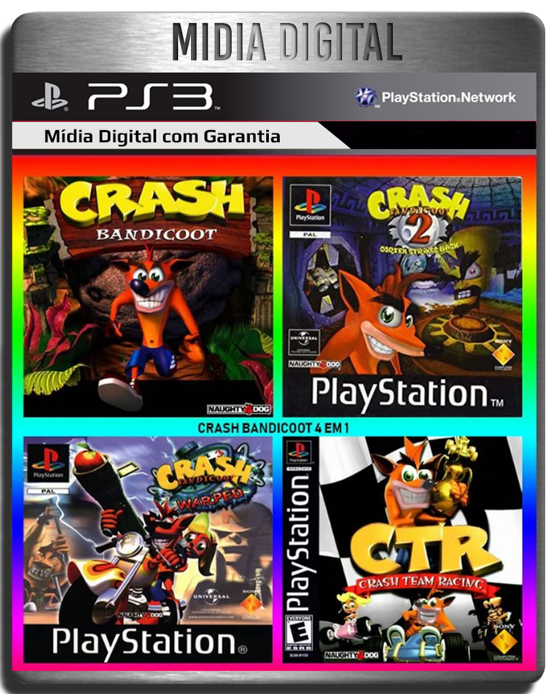 Crash Bandicoot Collection 4 Em 1 Clássicos de ps1 - Ps3 Psn - Midia Digital