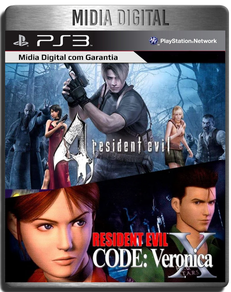 Resident evil 4 +Code Veronica X HD PS3 Psn - Mídia Digital