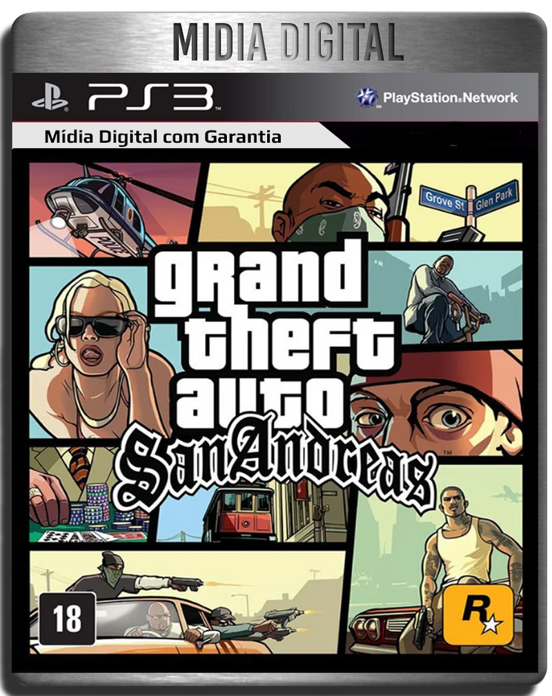 Grand Theft Auto Gta San Andreas HD Ps3 Psn - Mídia Digital