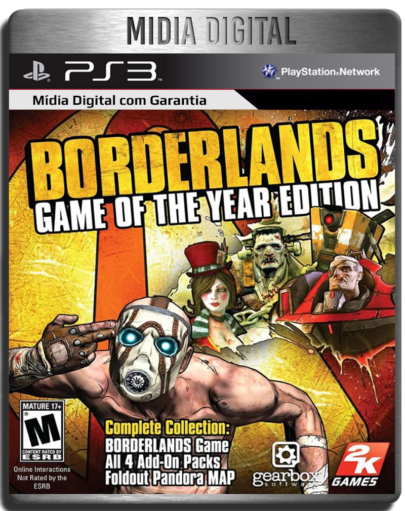Borderlands Game of The Year + Todas as Dlcs - Ps3 Psn - Mídia Digital